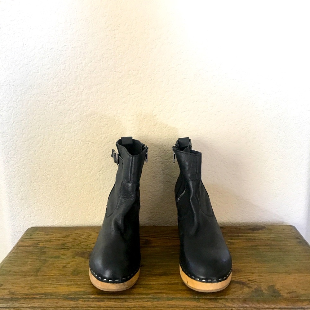 Steve Madden Olaaf Black Leather Booties Sz. 8